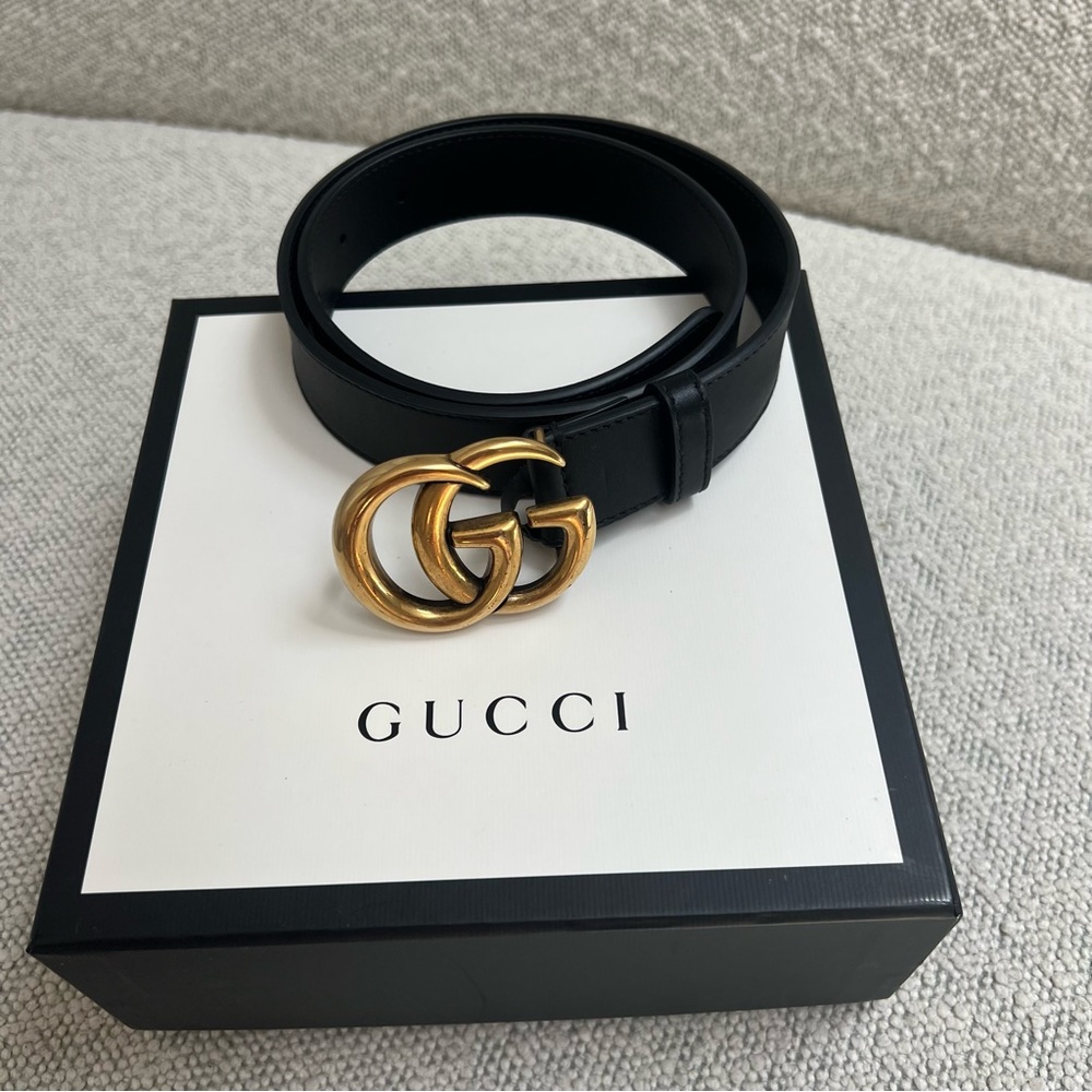 AUTH Gucci double G belt
